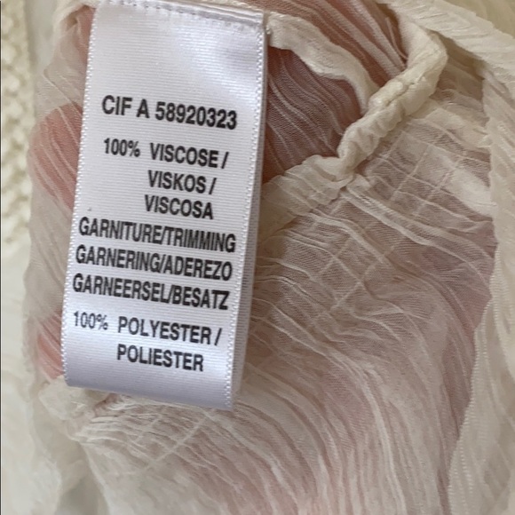 La Redoute peasant sheer cream blouse 8 - Picture 3 of 3